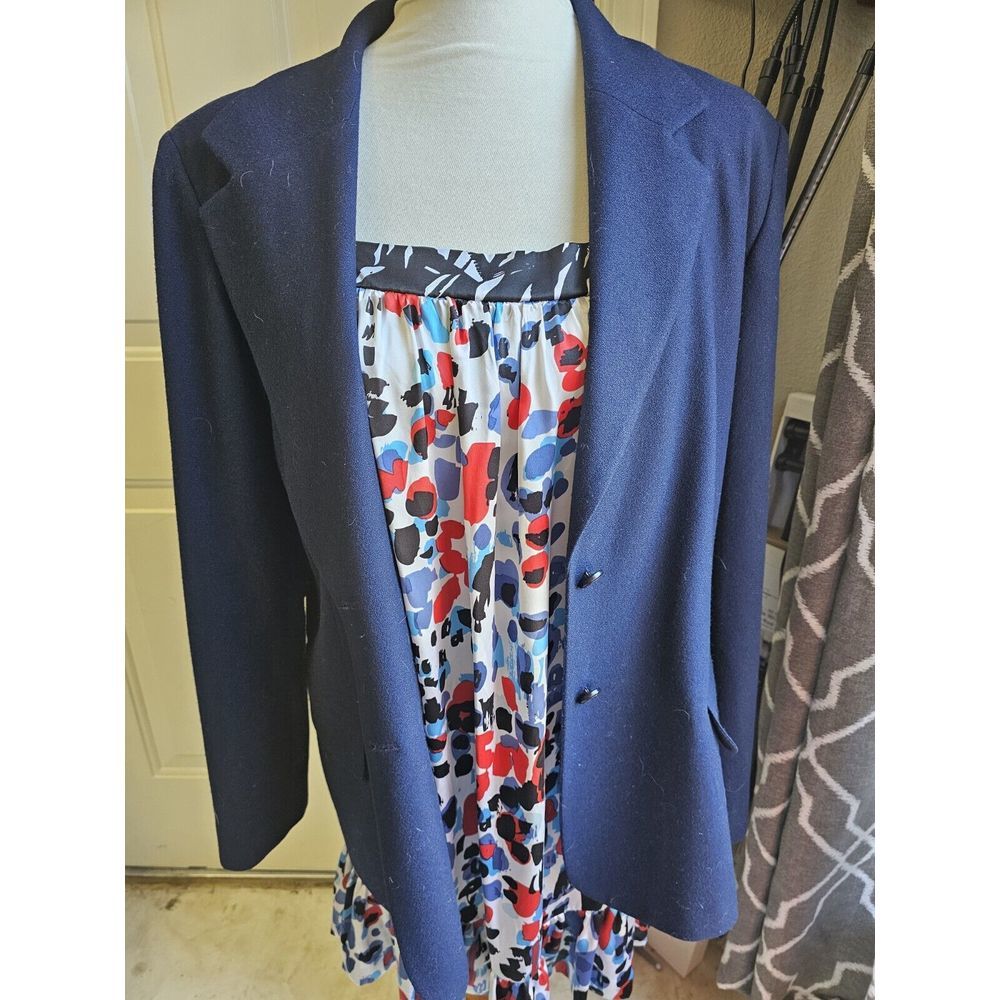 Pendleton Womens Blazer Blue 100% Wool 2 Front Buttons, 2 Pockets SIZE 16